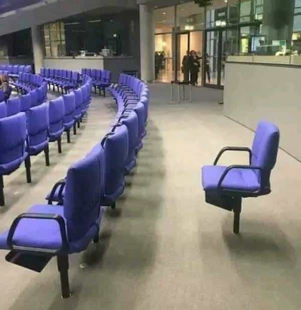 Single seat in an auditorium