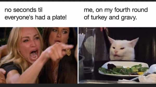 no seconds til everyone's had a plate! me, on my fourth round of turkey and gravy.