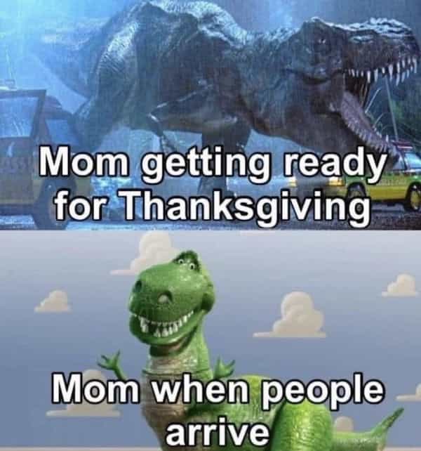 Mom getting ready for Thanksgiving