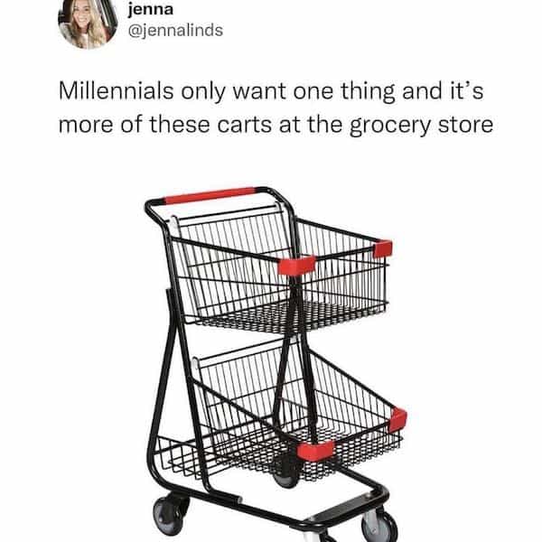 Millennials only want one thing and it's more of these carts at the grocery store