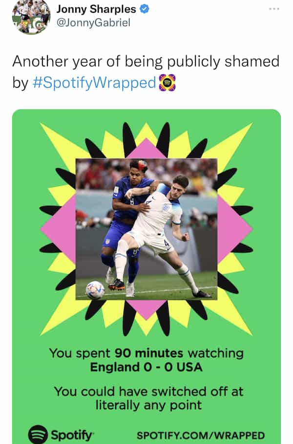 You spent 90 minutes watching England 0 - 0 USA You could have switched off at literally any point