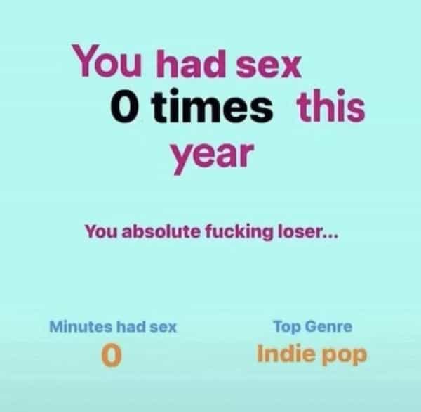 You had sex O times this year