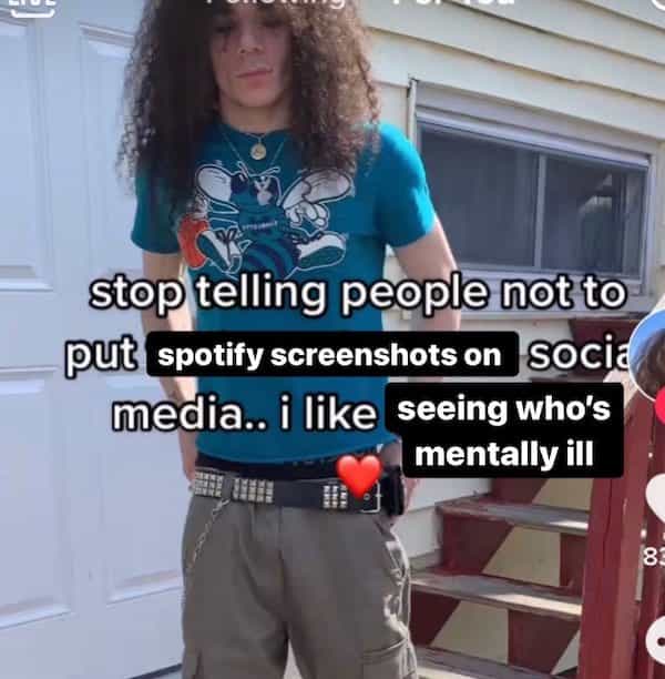 stop telling people not to put spotify screenshots on socid media.. i like seeing who's mentally ill