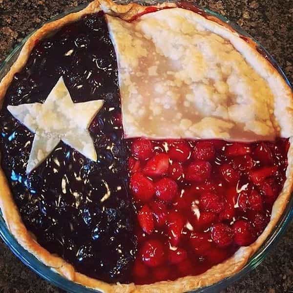 Texas flag shaped pie