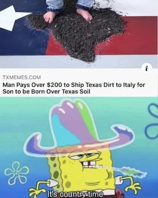 Man Pays Over $200 to Ship Texas Dirt to Italy for Son to be Born Over Texas Soil