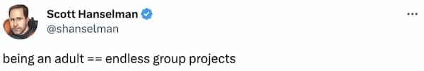 being an adult == endless group projects
