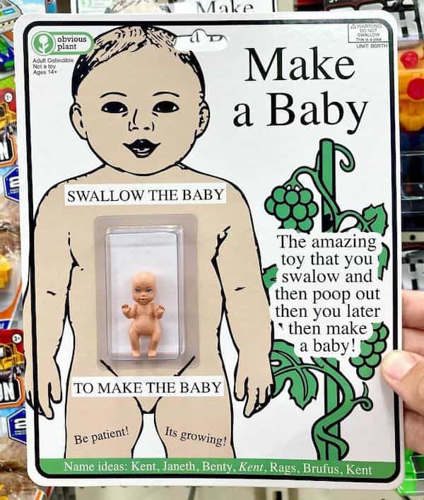 Make a Baby SWALLOW THE BABY The amazing toy that you swalow and then poop out then you later 1° then make a baby TO MAKE THE BABY