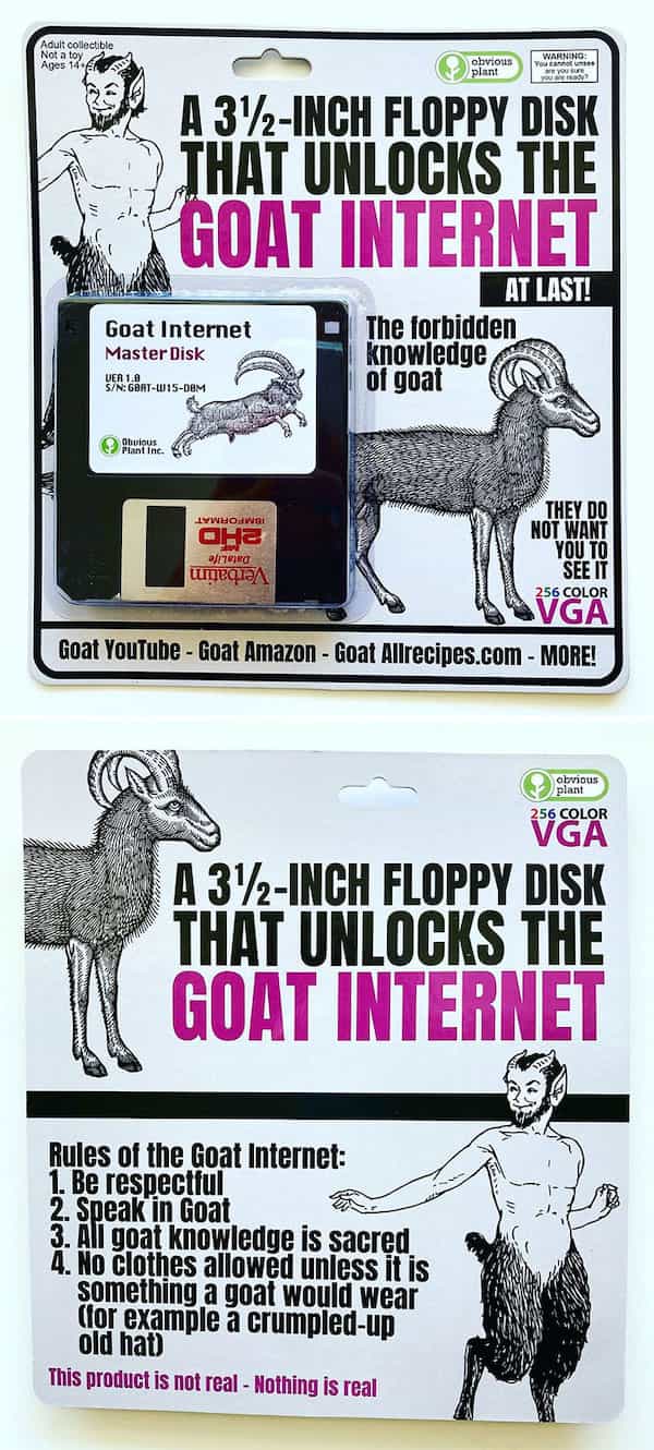 A 3½-INCH FLOPPY DISK THAT UNLOCKS THE GOAT INTERNET