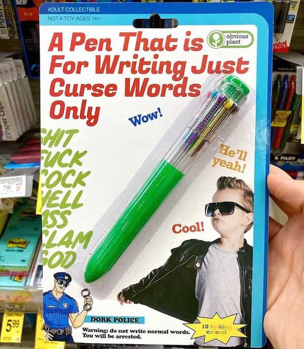 A Pen That is Obvious plant" For Writing Just Curse Words Only