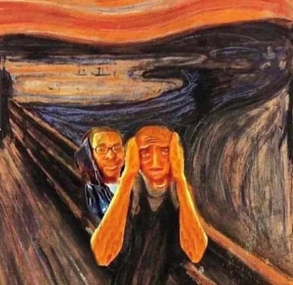 The scream meme painting