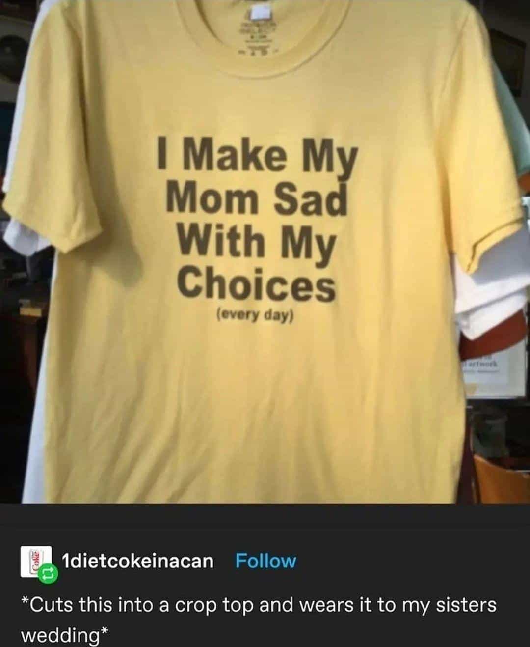 I Make My Mom Sad With My Choices (every day)