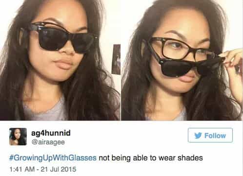 #GrowingUpWithGlasses not being able to wear shades
