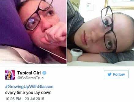 #GrowingUpWithGlasses every time you lay down