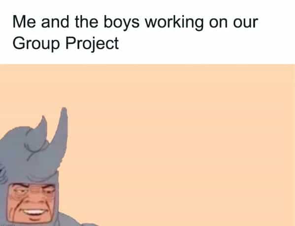 Me and the boys working on our Group Project
