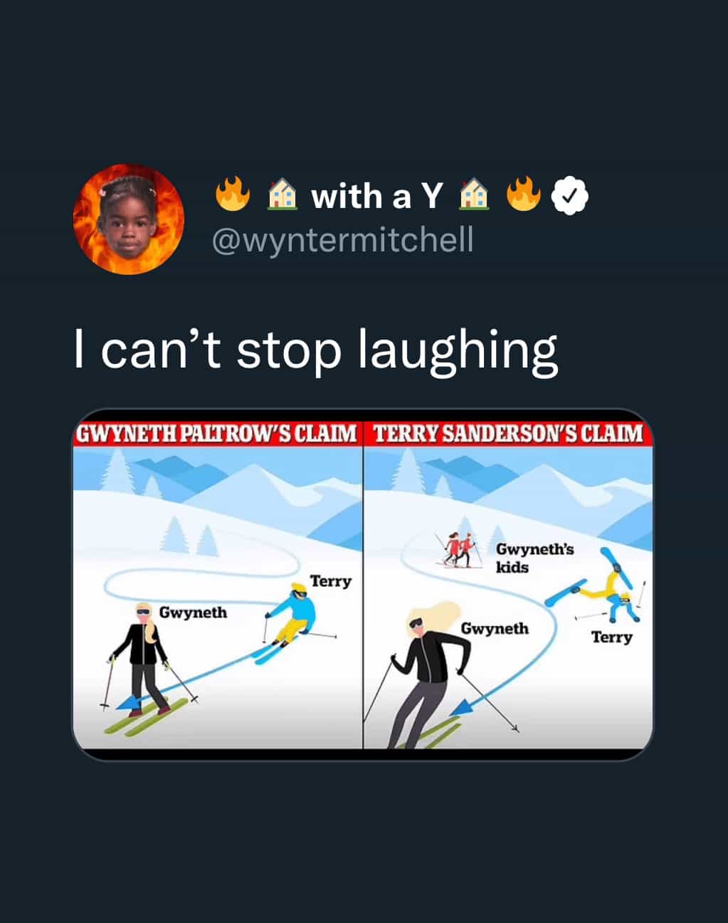 I can't stop laughing GWYNETH PALTROW'S CLAIM TERRY SANDERSON'S CLAIM