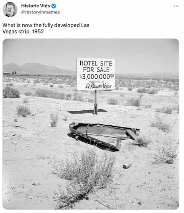 What is now the fully developed Las Vegas strip, 1952