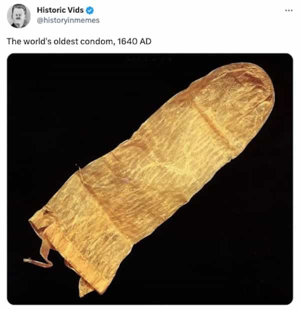 The world's oldest condom, 1640 AD