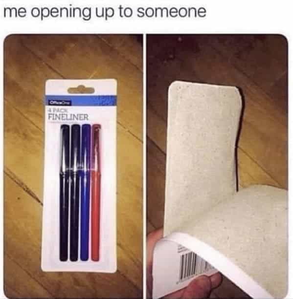 me opening up to someone