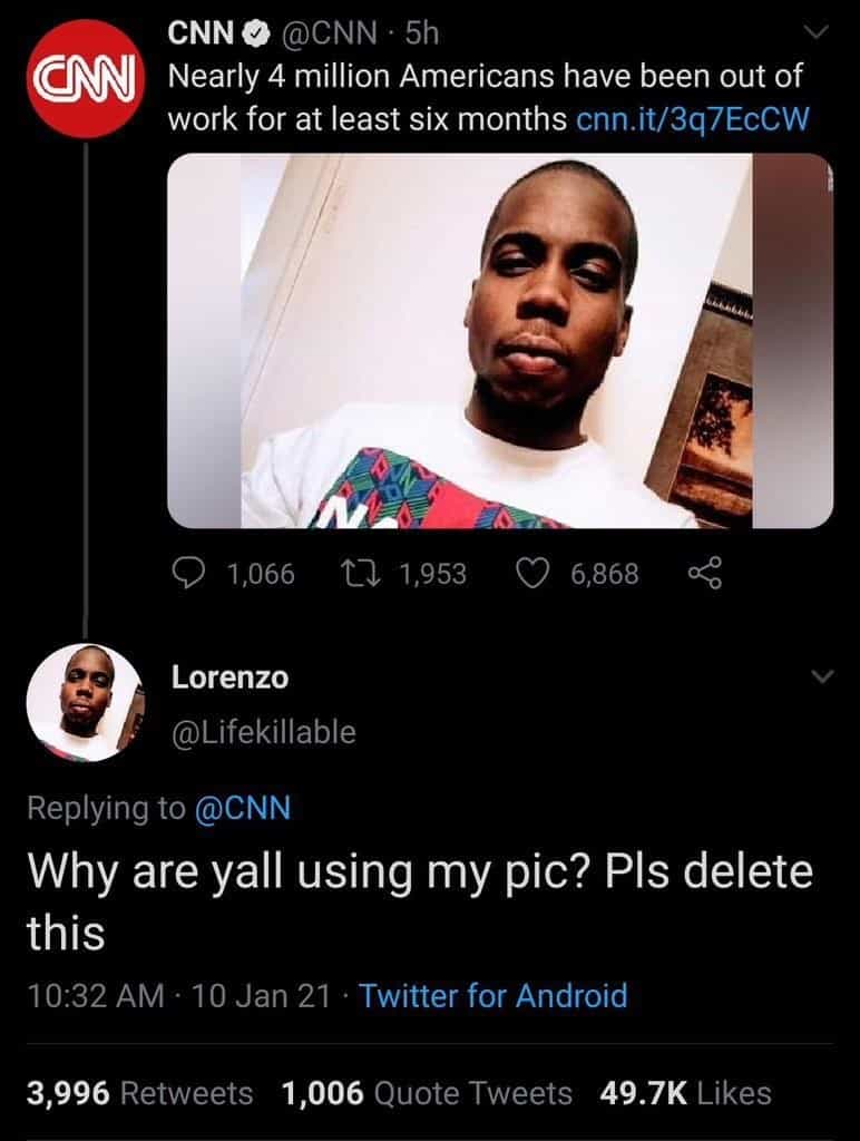 Nearly 4 million Americans have been out of work for at least six months Why are yall using my pic? Pls delete this