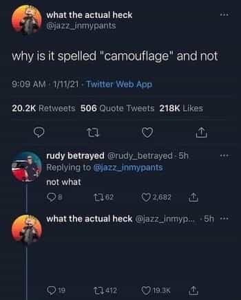 why is it spelled "camouflage" and not