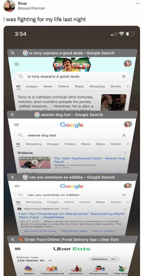 i was fighting for my life last night