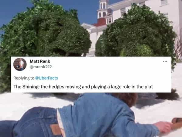 The Shining: the hedges moving and playing a large role in the plot
