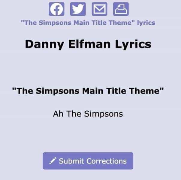 "The Simpsons Main Title Theme" lyrics Danny Elfman Lyrics "The Simpsons Main Title Theme" Ah The Simpsons