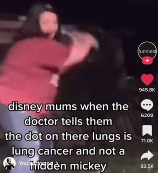 disney mums when the doctor tells them the dot on there lungs is lung cancer and not a You hidden mickey