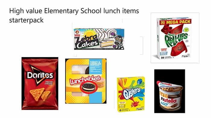 High value Elementary School lunch items starterpack