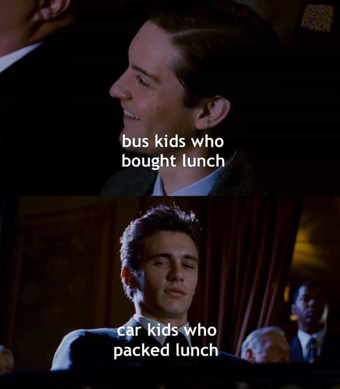 bus kids who bought lunch car kids who packed lunch