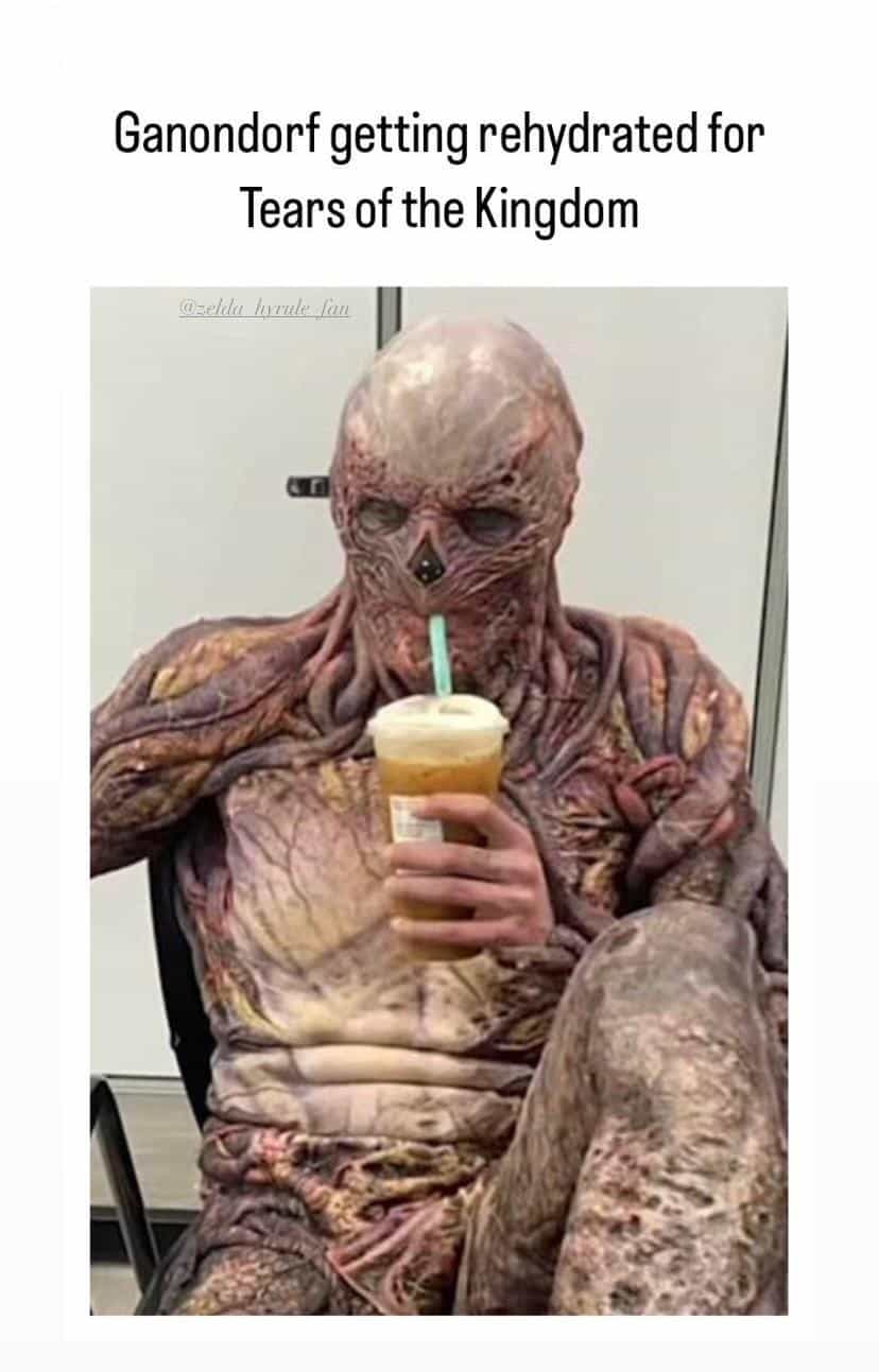 Ganondorf getting rehydrated for Tears of the Kingdom