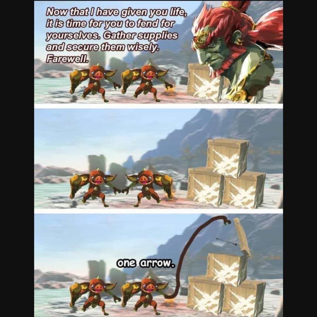 Now that I have given you life, it is time for you to fend for yourselves. Gather supplies and secure them wisely. Farewell.