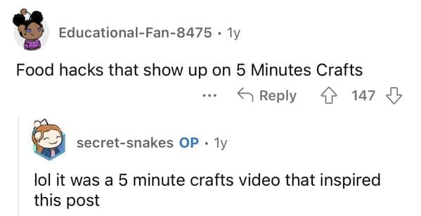 Food hacks that show up on 5 Minutes Crafts