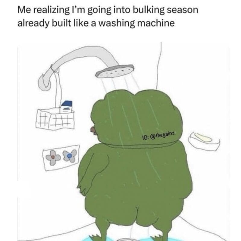 Me realizing I'm going into bulking season already built like a washing machine
