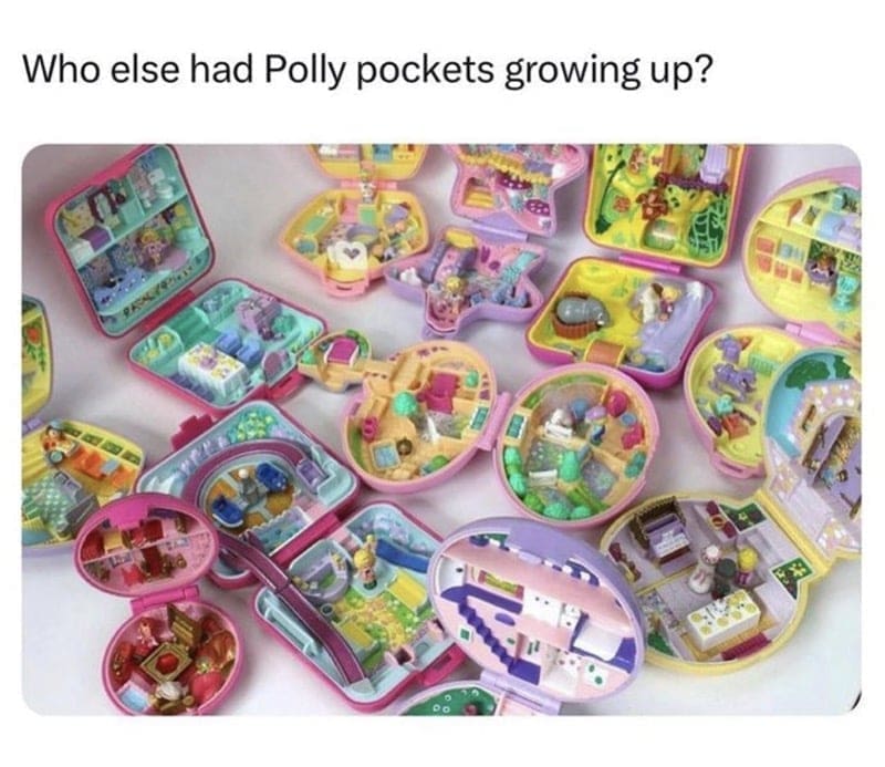 90s toy memes Who else had Polly pockets growing up?