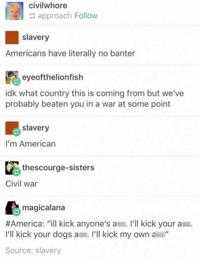 Americans and europeans roasting