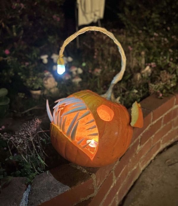 best pumpkin carving design angler fish