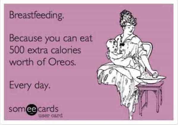 breastfeeding memes Breastfeeding, Because you can eat 500 extra calories worth of Oreos. Every day.