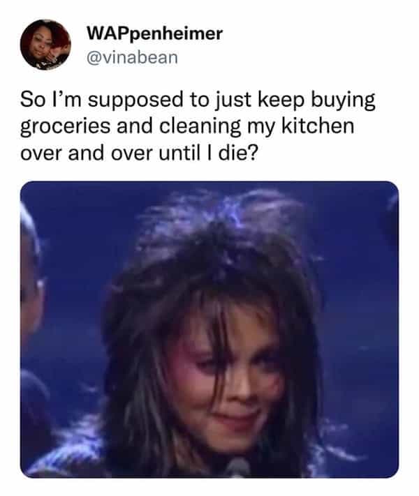 depressing memes So l'm supposed to just keep buying groceries and cleaning my kitchen over and over until I die?