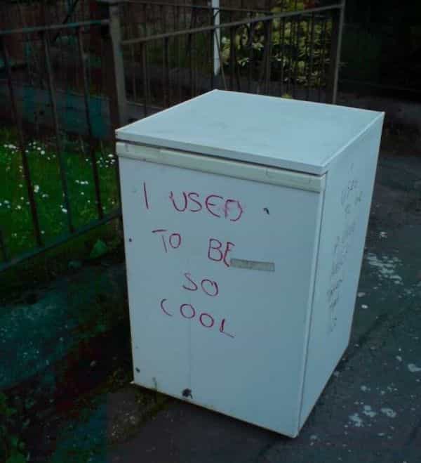 funny graffiti I used to be cool freezer