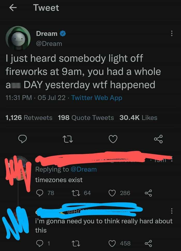 geography fails I just heard somebody light off fireworks at 9am, you had a whole a DAY yesterday wtf happened