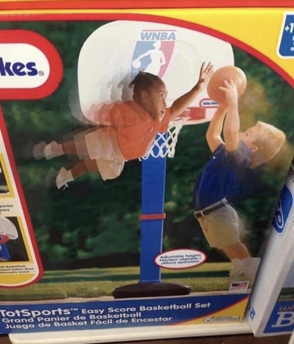 tikes hoop black kid blocking white kid
