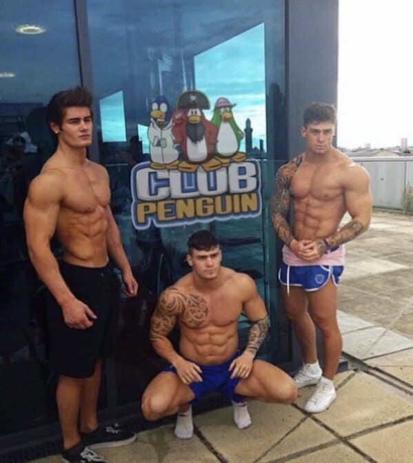 club penguin sign muscular guys