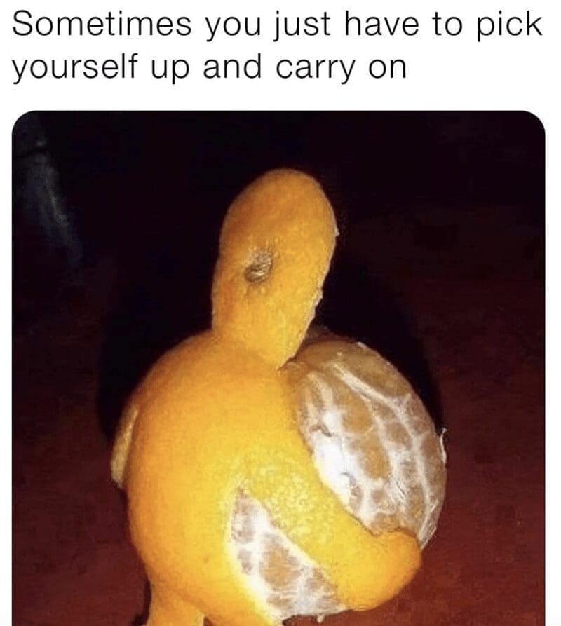 Sometimes you just have to pick yourself up and carry on
