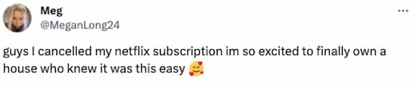 money memesguys I cancelled my netflix subscription im so excited to finally own a house who knew it was this easy