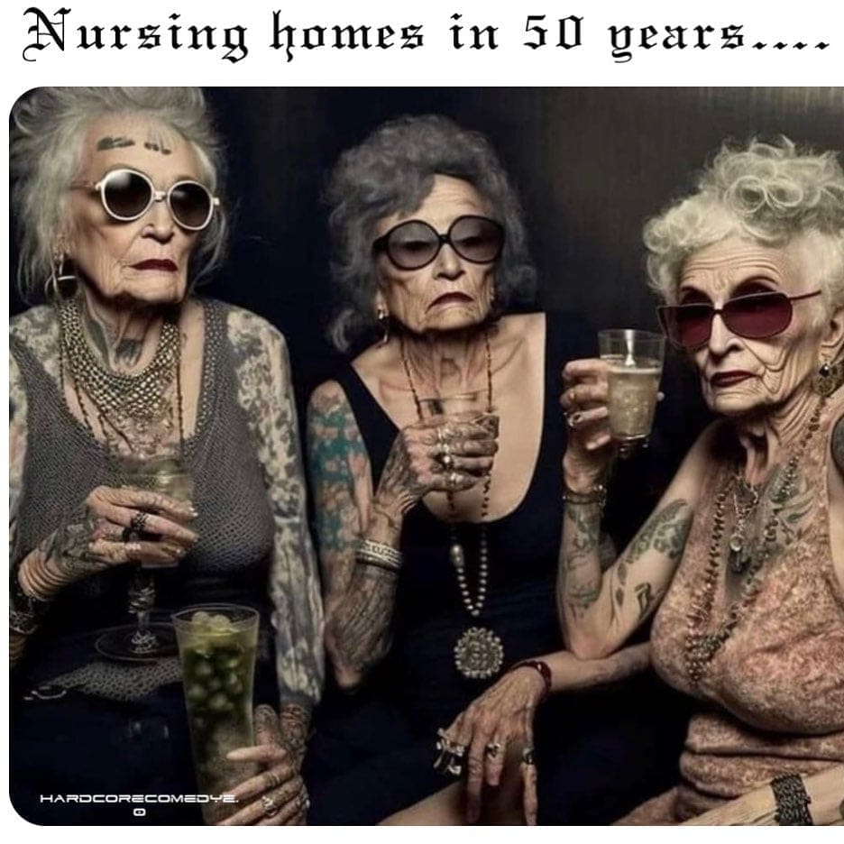 pics funny Nursing hames in 50 years old ladies with tattoos