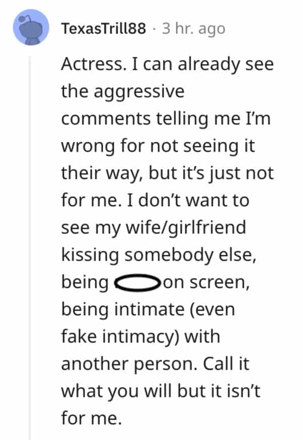 red flag jobs Actress. I can already see the aggressive comments telling me I'm wrong for not seeing it their way, but it's just not for me. I don't want to see my wife/girlfriend kissing somebody else, being Con screen, being intimate (even fake intimacy) with another person. Call it what you will but it isn't for me.