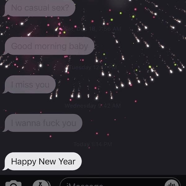 text from exes Happy New Year