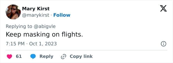 travel opinions Keep masking on flights.