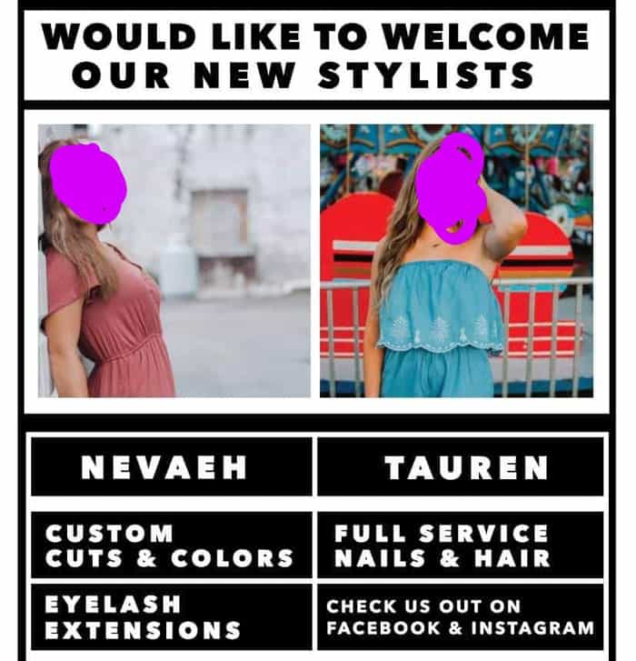Worst kid names WOULD LIKE TO WELCOME OUR NEW STYLISTS NEVAEH CUSTOM CUTS & COLORS EYELASH EXTENSIONS TAUREN